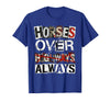 Mademark Horses Over Highways Always Equestrian Design T-Shirt - Royal Blue