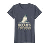 Mademark Ocean's Top Boss Shark Graphic Design T-Shirt - Heather Blue
