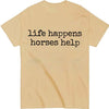 Nusyouc Life Happens Horses Help Equestrian T-Shirt Vintage Horse Lover T Shirt Tops - Khika