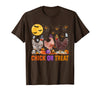 Autumn Pumpkin Chicken Halloween Chicken Farm Fall Halloween Chicken Pumpkin Chick Or Treat Spooky T-Shirt - Brown