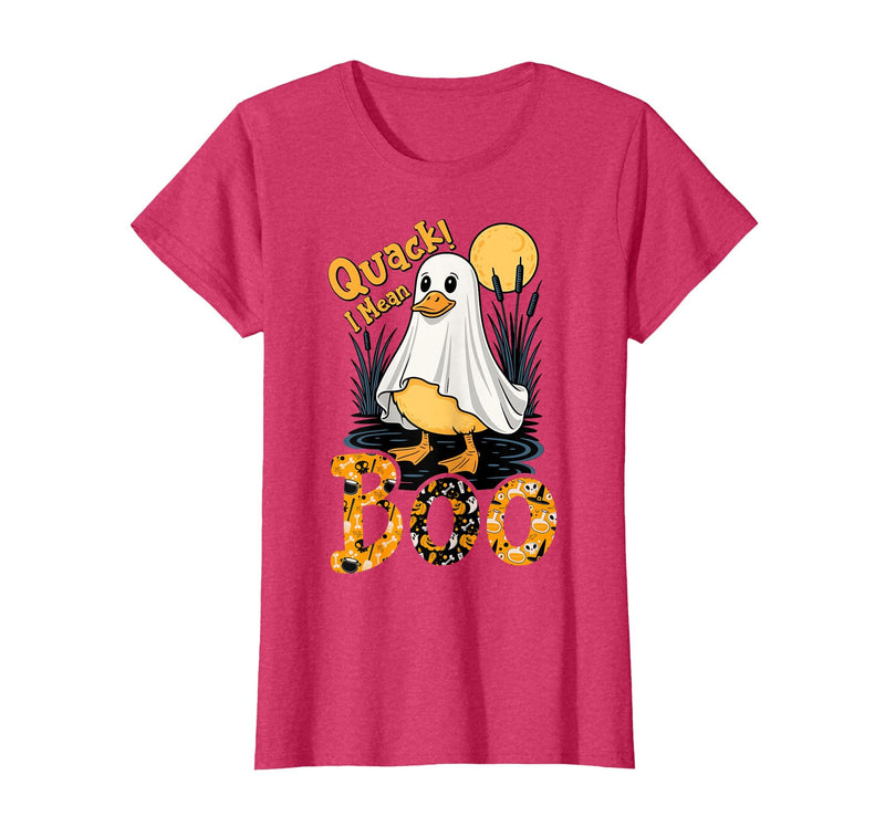 Duck Halloween Gifts Co. Quack I Mean Boo Duck Trick or Treat Spooky Halloween Party T-Shirt - Red Heather