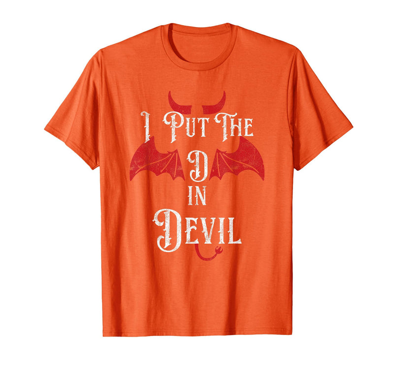 I Put the D in Devil Tees I Put the D in Devil Funny Halloween Matching Couple T-Shirt - Orange