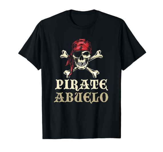 Pirate Abuelo Grandpa Birthday Halloween Costume Pirate Abuelo Skull Matching Grandpa Halloween Costume T-Shirt - As Pictured