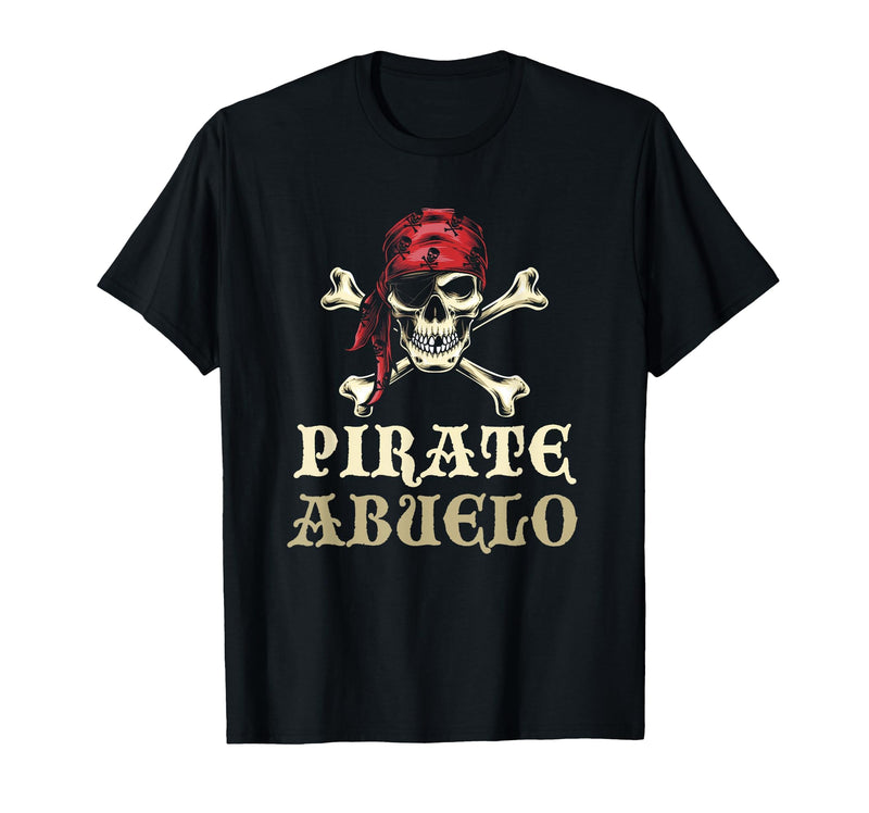 Pirate Abuelo Grandpa Birthday Halloween Costume Pirate Abuelo Skull Matching Grandpa Halloween Costume T-Shirt - As Pictured