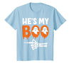 He's My Boo Matching Halloween Pajama Couples Funny T-Shirt - Baby Blue