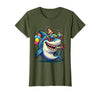 Mademark 5th Birthday Shark Party Sunglasses Grinning Cool T-Shirt - Olive Green