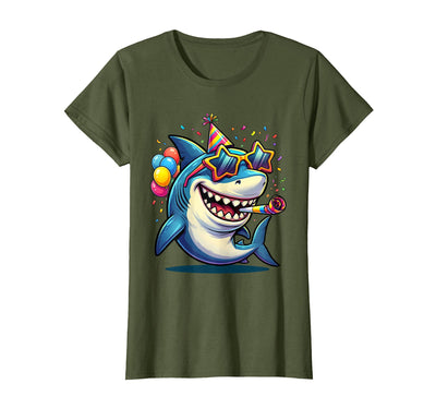 5th Birthday Shark Party Sunglasses Grinning Cool T-Shirt