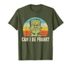Can I Bee Frank Halloween Halloween Tee Can I be Frank? Funny Horror Frankenstein Tee T-Shirt - Olive Green
