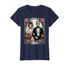 The Lovers Tarot Card Spooky Halloween Women Men The Monster Frankenstein and Bride The Lovers Tarot Card T-Shirt - Navy Blue