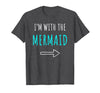 Mermaid Shirt Funny Easy Halloween Shirt Funny Mermaid Halloween Parents or Couples Costume T-Shirt - Dark Heather Grey