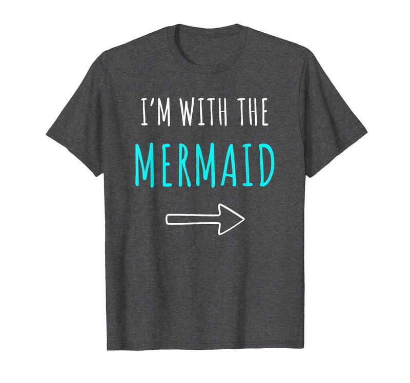Mermaid Shirt Funny Easy Halloween Shirt Funny Mermaid Halloween Parents or Couples Costume T-Shirt - Dark Heather Grey