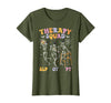 Speech Occupational Physical Therapy Halloween Therapy Squad SLP OT PT Halloween Speech Physical Skeleton T-Shirt - Olive