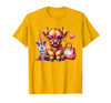 Highland Cow Land of NYC One Boujee Heifer Highland Cow Bougie Pink Tumbler Handbag T-Shirt - Golden Yellow