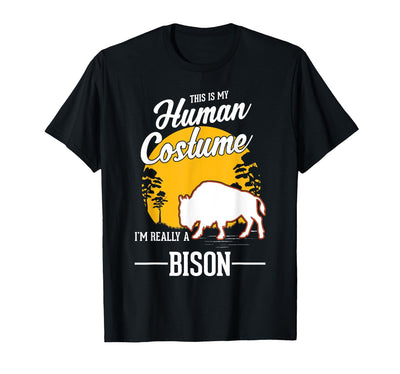 Cow Bison Human Costume Halloween Buffalo T-Shirt