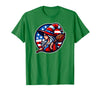 Witch American Patriotic Halloween USA T-Shirt - Kelly Green