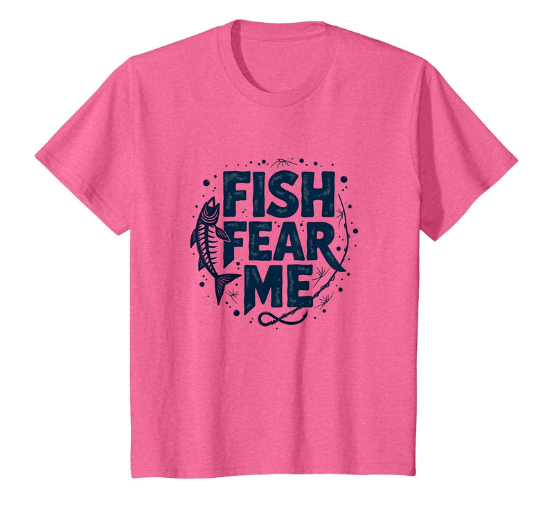 Mademark Fish Fear Me Funny Fishing for Men Angler Humor Quote T-Shirt - Pink Heather
