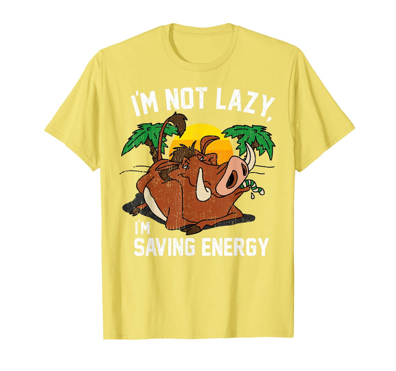Disney Lion King Lazy Pumbaa Graphic T-Shirt T-Shirt - Lemon Yellow