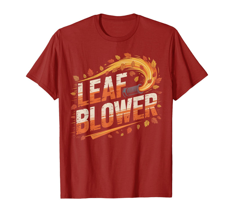 Funny Leaf Blower Fall Costume Couple Halloween Tee T-Shirt - Cranberry Red