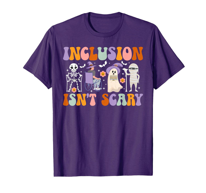 Halloween Applied Behavior Analysis Ghost Groovy Spooky ABA Therapist Halloween Groovy ABA Therapy T-Shirt - Purple