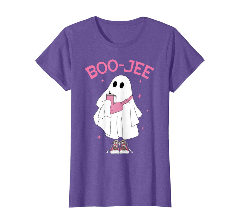 Spooky Season Ghost Halloween Boujee Boo-Jee Boo-JEE Spooky Season Ghost Pink Halloween Pumpkin Boujee T-Shirt - Purple