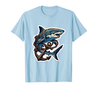 Tiger Shark Tangled in Anchor Chain Illustration T-Shirt