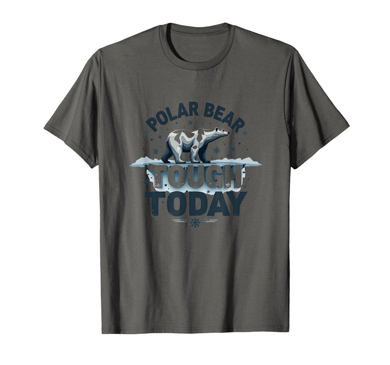 Mademark Polar Bear Tough Today Cool Arctic Design T-Shirt - Asphalt Grey