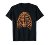 Orange Halloween Rib Cage Ribcage T-Shirt - Black
