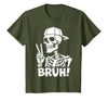 Skeleton Peace Sign Shirts For Men Women & Kids Bruh Skeleton Hand Peace Sign Halloween Skeleton Hand Sign T-Shirt - Olive