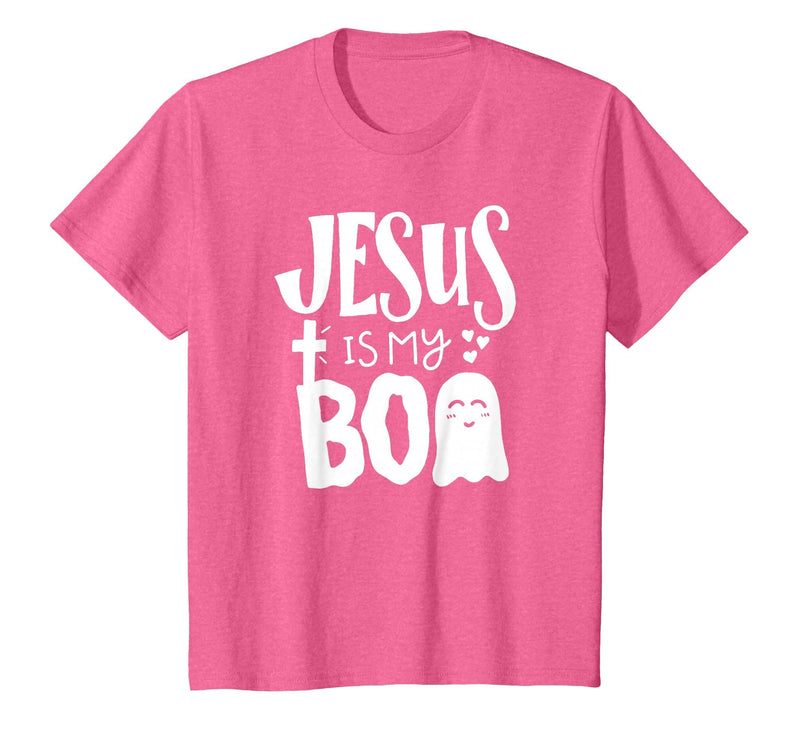Jesus is My Boo - Funny Christian Halloween Quote Humor T-Shirt - Pink Heather