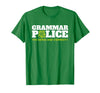 Easy Halloween Costume Top Shop Grammar Police Officer Funny Badge Halloween Costume T-Shirt - Kelly Green