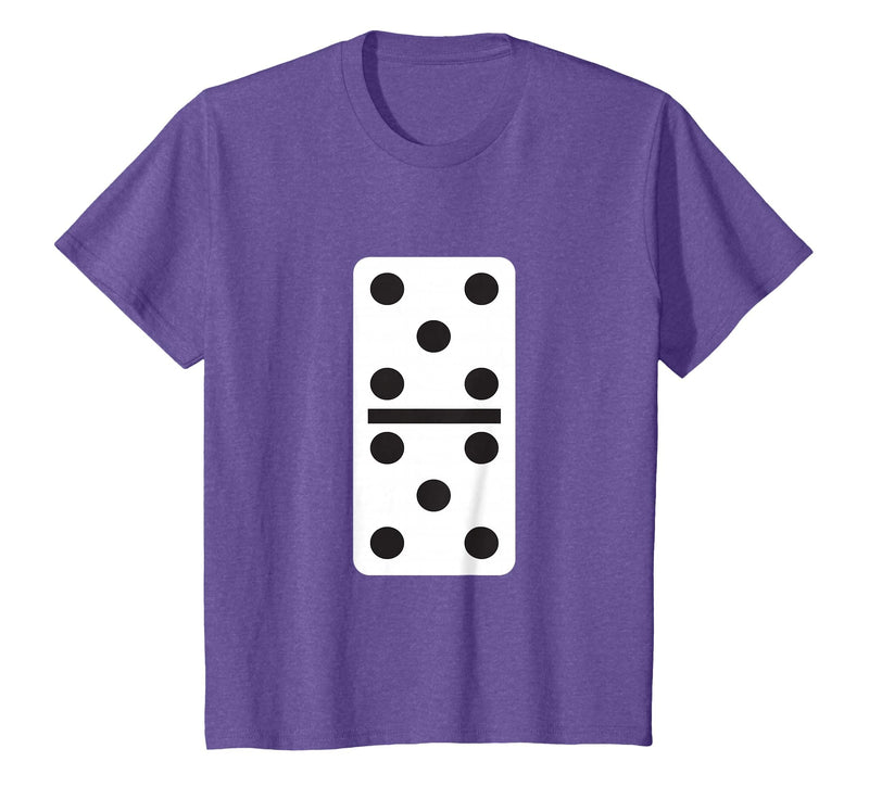 Fun and Easy Halloween Costume T-Shirts - Dominoes Double Five Dominoes Halloween Costume 5 Domino Game T-Shirt - Purple