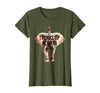 Mademark Trunks Up Always Elephant Graphic Design T-Shirt - Women - Olive Green