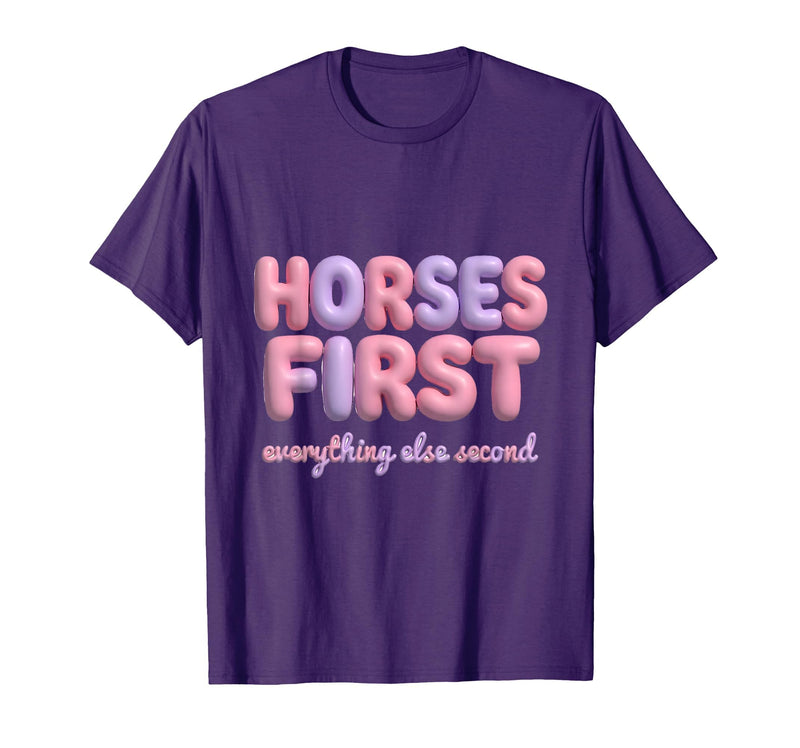 Mademark Horses First Everything Else Second Girls Design T-Shirt - Men - Purple