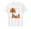 Funny German Shepherd Thanksgiving Halloween German Shepherd Autumn Leaf Fall Dog Thanksgiving Halloween T-Shirt - White