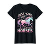 Funny Horse Lovers Just a Girl Who Loves Horses T-Shirt - Black