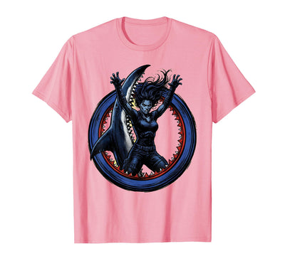 Shark Fin Back Woman Graphic Tee T-Shirt