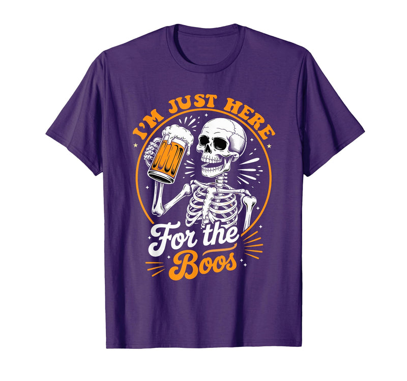 Boos Halloween Costume Cute skeleton I'm Just Here for The Boos Halloween Costume Skeleton Cute T-Shirt - Purple