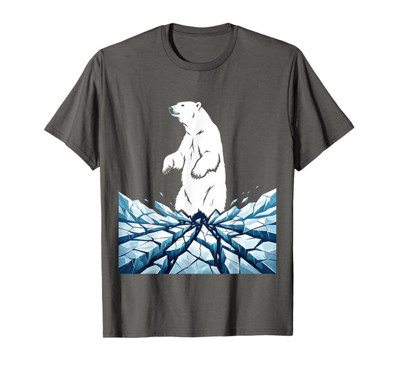 Mademark True North VBS Polar Bear Arctic Ice Design T-Shirt - Asphalt Grey