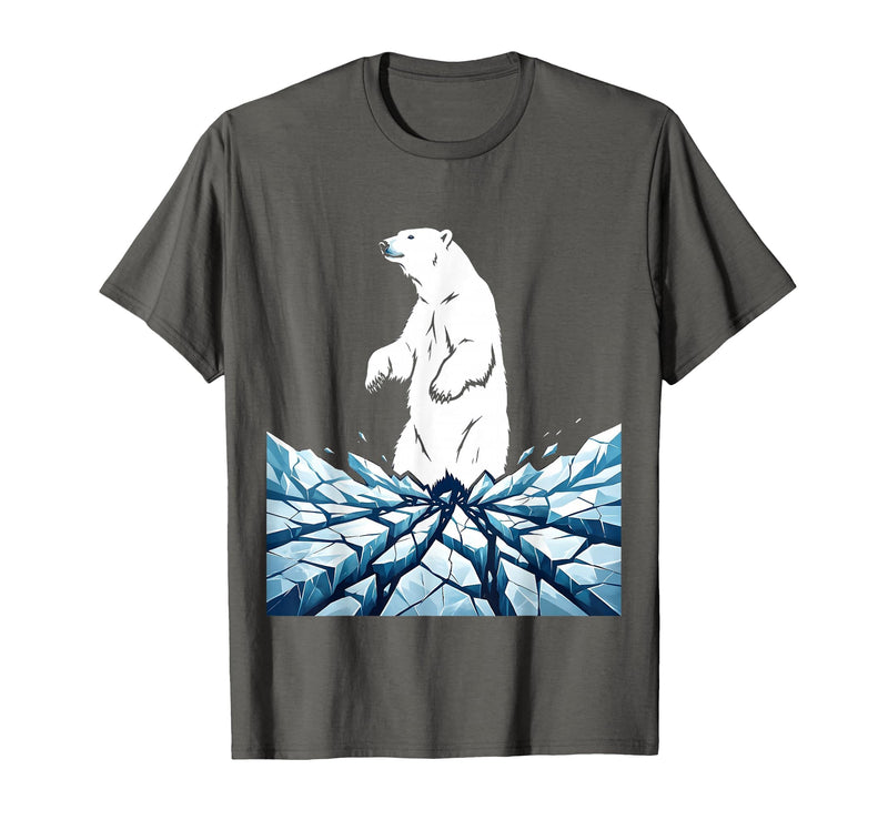 Mademark True North VBS Polar Bear Arctic Ice Design T-Shirt - Asphalt Grey