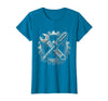 Mademark Grease Monkey Wrench and Screwdriver Crossed T-Shirt - Women - Sapphire Blue