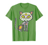 Halloween Cat Shirts For Women Men Kids Owner Sugar Skull Cat Dia De Muertos Day of Dead Halloween Mexican T-Shirt - Grass