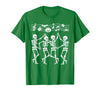 Dancing Skeletons Halloween Party Music Shirts Spooky Skeletons Symphony Halloween Dance Music Men Women T-Shirt - Kelly