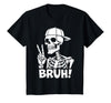 Skeleton Peace Sign Shirts For Men Women & Kids Bruh Skeleton Hand Peace Sign Halloween Skeleton Hand Sign T-Shirt - Black