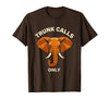 Mademark Trunk Calls Only Funny Elephant Design T-Shirt - Men - Brown
