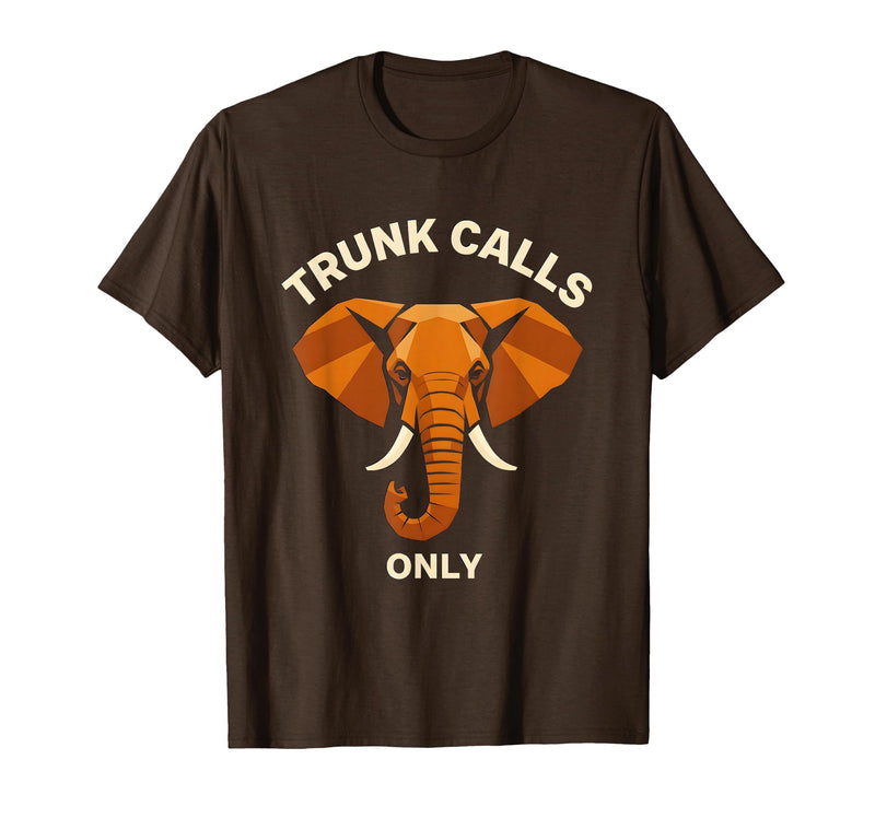 Mademark Trunk Calls Only Funny Elephant Design T-Shirt - Men - Brown