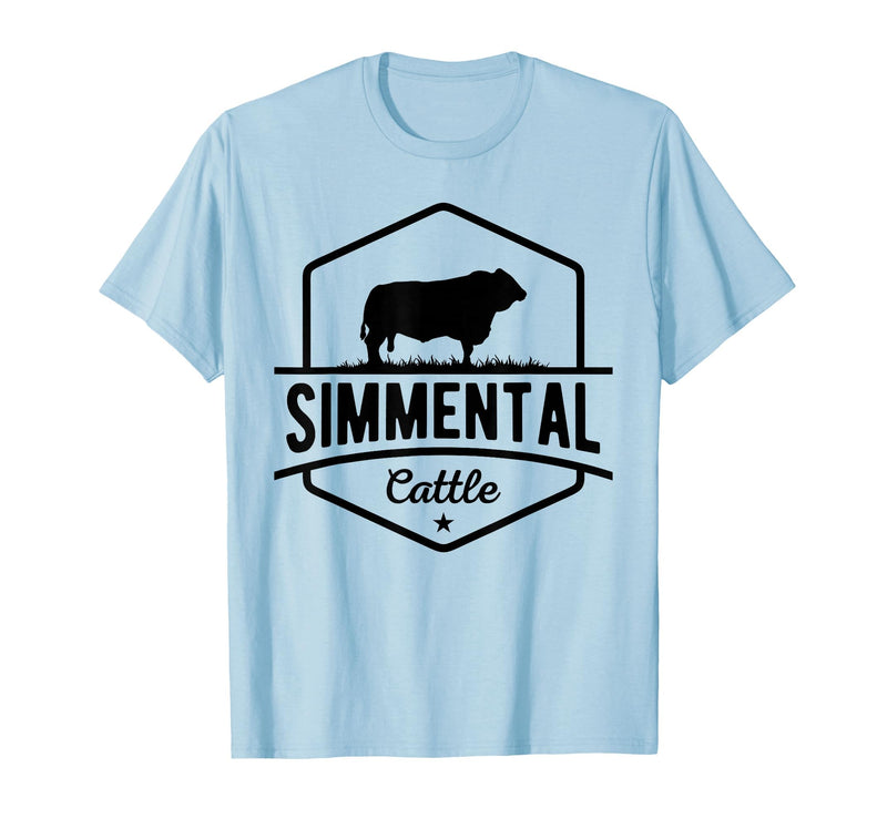 Funny Farmer Gift for Simmental Cattle Cow Farmer - Simmental Cattle T-Shirt - Baby Blue