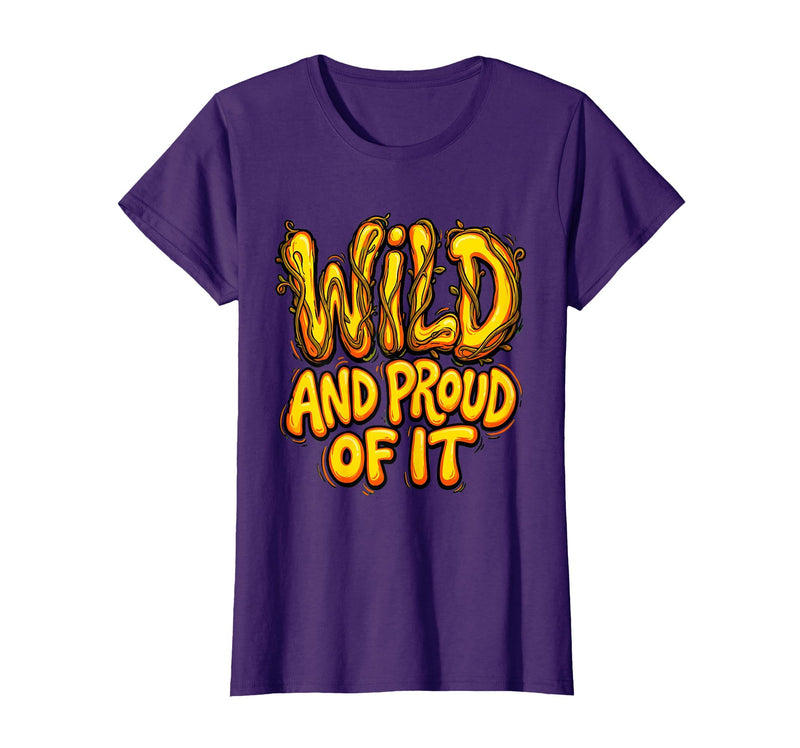 Mademark Wild and Proud of It Monkey Graphic Design T-Shirt - Women - Purple