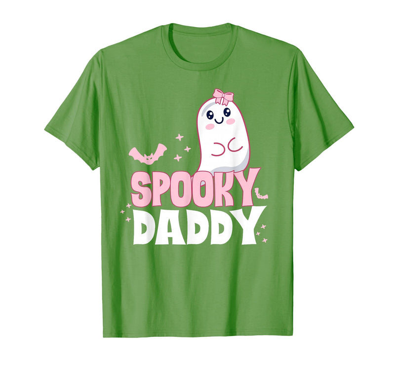 Spooky Family Cute Pink White Ghost Boo Halloween Spooky Daddy Family Cute Pink White Ghost Boo Halloween T-Shirt - Grass