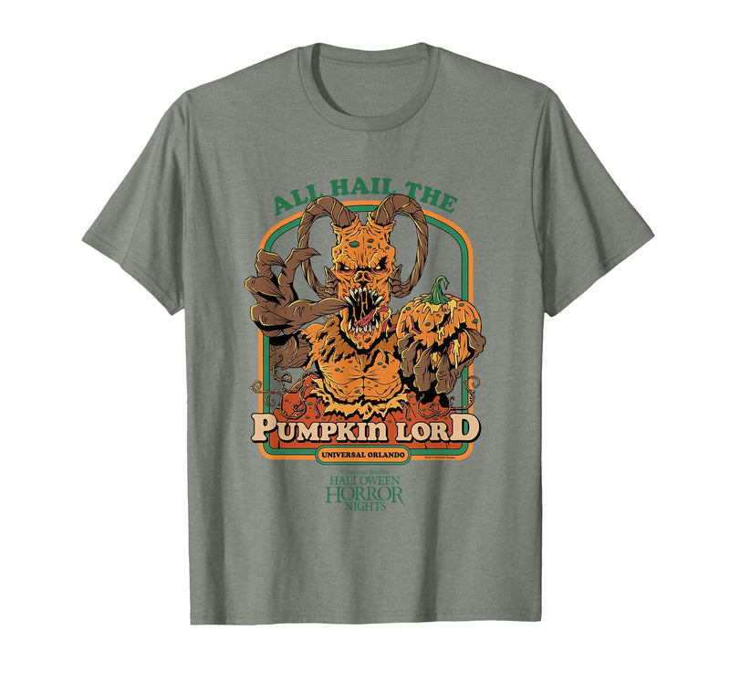 Halloween Horror Nights HHN Alles Heil dem Kürbislord T-Shirt - Olive Heather