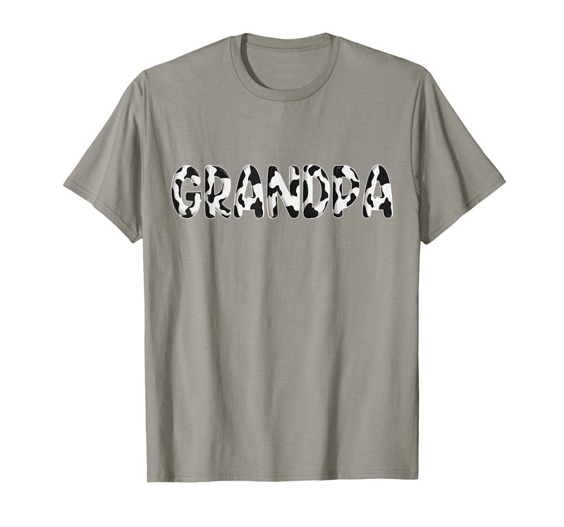 Cow Pattern Print Family Matching Birthday Shirts Cow Grandpa Birthday Family Matching Fathers Day Boy Girl T-Shirt - Slate